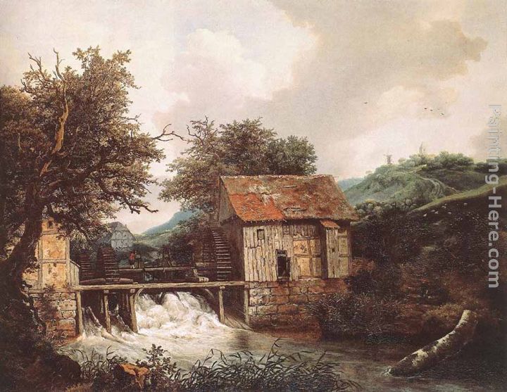 Two Watermills and an Open Sluice near Singraven painting - Jacob van Ruisdael Two Watermills and an Open Sluice near Singraven art painting